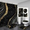 LunaLulinlk 4 Pcs Bathroom Shower Curtain Set,Black Marble Shower Curtain - 2 of 4