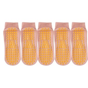 Anna-Kaci 5 Pairs Anti-Slip Grip Socks with PVC Bottom for Stability and Comfort in Multiple Color Options - 1 of 4