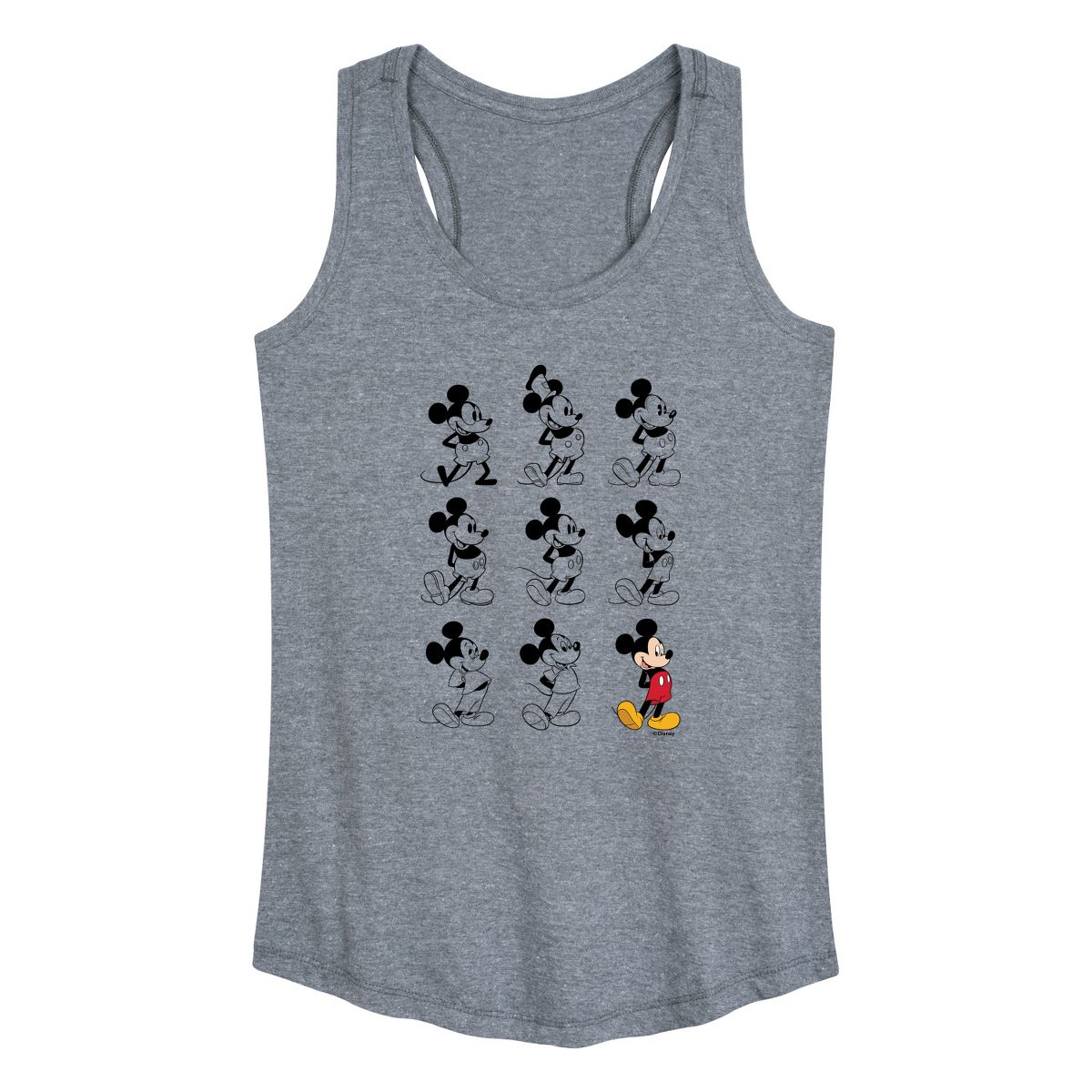 Women's - Disney - Mickey Mouse Evolution Graphic Racerback Tank - thumbnail 6