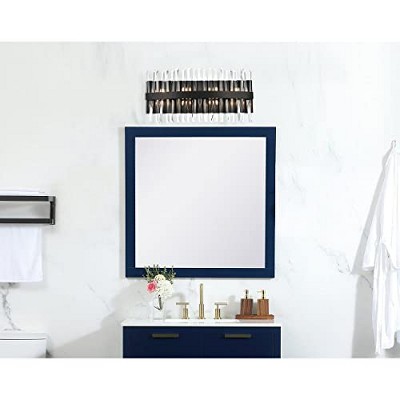 Black Crystal 24-Inch Dimmable 8-Light Bath Sconce