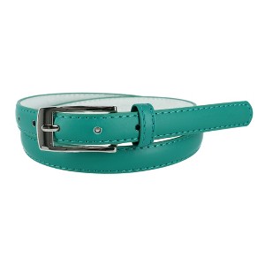 CTM Women's Skinny 3/4 Inch Leather Dress Belt - 1 of 4