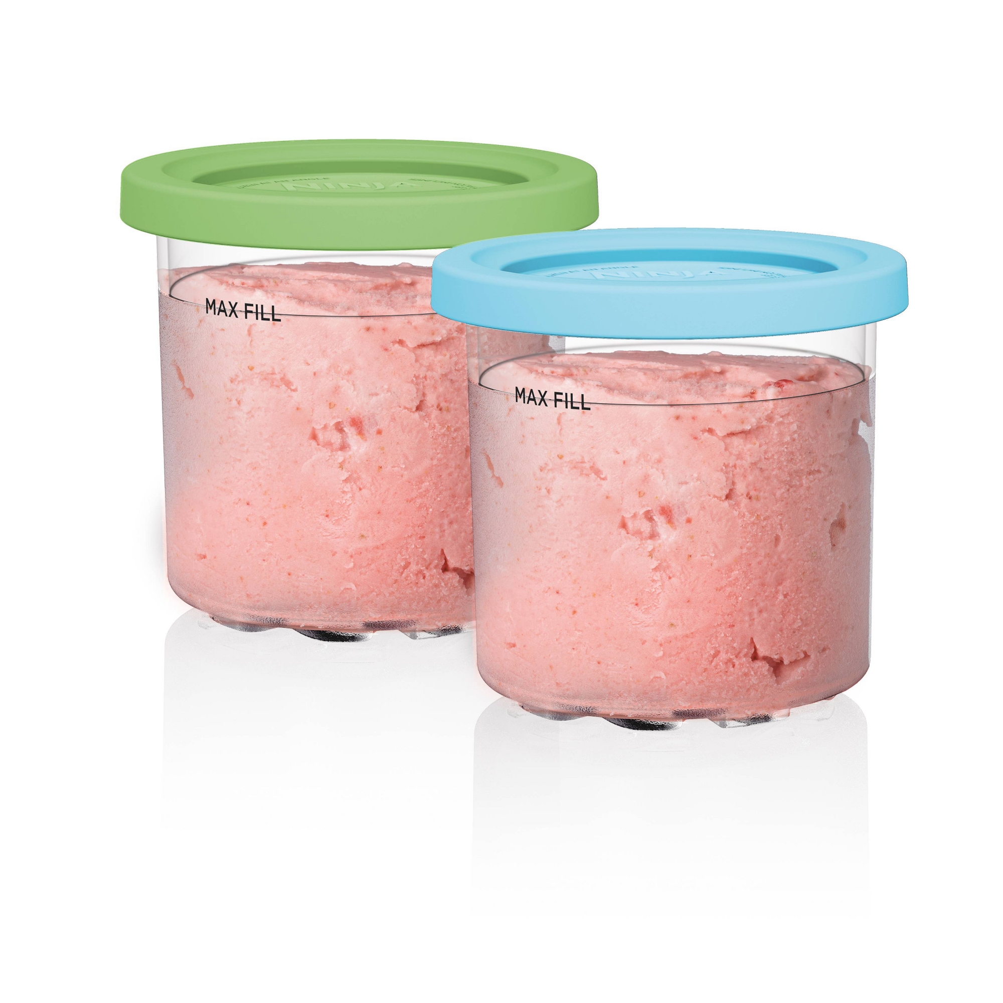Ninja 2pc Creami Pints and Colored Lids XSKPLID2CD: BPA-Free Food Storage, Dishwasher-Safe, Lime & Aqua