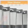 Heavyweight Grey Waffle Weave Shower Curtain with Snap - in Liner - 71Wx 74H, Hotel Grade, Spa - Like Bath Curtain, Gray - 3 of 4