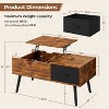 Yaheetech Lift Top Coffee Table with Hidden Compartment for Living Room, Office, Home - 3 of 4