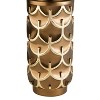 YONWAY  Flower Glass Ceramic Vase Decorative Centerpiece for Home or Wedding, Geometric Cylinder Shape, 14.25" , Gold - 2 of 4
