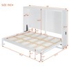 Full/Queen Size Murphy Bed Wall Bed, White/Gray-ModernLuxe - 3 of 4