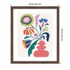 Kate and Laurel Framed Art Retro Whimsical Floral vase by Rachel Lee, 22x26, Florence Medium Brown - 2 of 4
