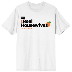 The Real Housewives Of Atlanta Peach Logo Women’s White Crew Neck Short Sleeve T-shirt - 1 of 4