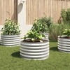 vidaXL Galvanized Steel Raised Garden Bed - Silver Metal Plant Box for Outdoor Gardening, 31.5x31.5x17.3 Inch - Weather Resistant Flower/Herb Planter - 2 of 4