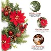 GAOMON 16 Inch Christmas Wreath for Front Door, Xmas Door Wreath with Balls, Artificial Flowers, Berries & Pine Cones - 4 of 4