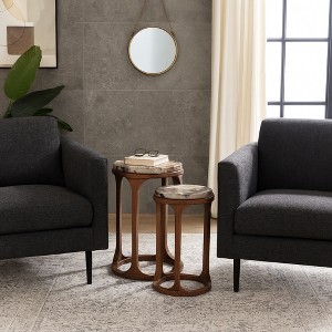 Elegant End Tables, Side Tables, or Small Night Stands for Home Decor - Wood Bedside Tables with Open-Frame Bases - Set of 2 - 1 of 4