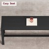 3 Piece Dining Table Set for 4 with Space-Saving Benches, Tabletop, Steel Frame, Modern Farmhouse Kitchen Table - 4 of 4
