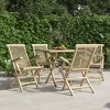 vidaXL Folding Patio Chairs 4 pcs Gray 22"x24"x35" Solid Wood Teak - 2 of 4