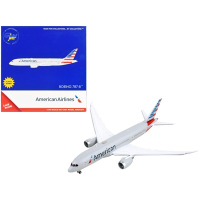 Boeing 787-8 Commercial Aircraft w/Flaps Down "American Airlines" Gray w/Striped Tail 1/400 Diecast Model Airplane by GeminiJets