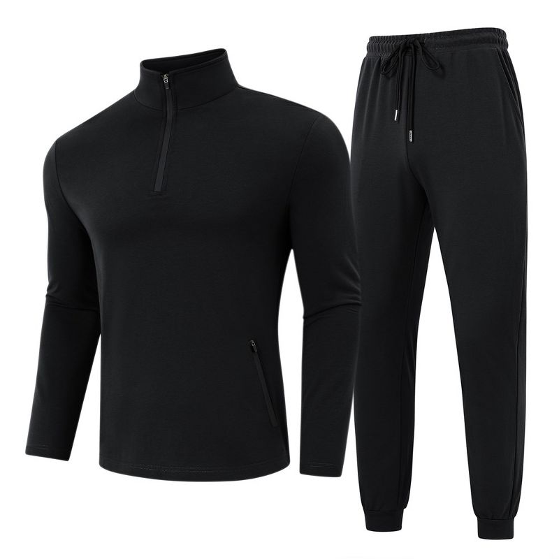 Men's Tracksuit Set 2 Piece Quarter Zip Casual Golf Jogging Suit Athletic Sports Sweatsuits Set, 1 of 8