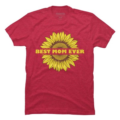 Men's Design By Humans Happy Mothers Day Best Mom Ever Sunflower By CarambaArt T-Shirt