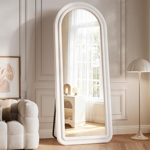 71"x30" Full Body Mirrors, Flannel Floor Mirrors with Stand, Irregular Wavy Mirror Hanging or Leaning Against Wall - 1 of 4