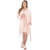 Memoi Women's Lace Applique Cotton Blend Robe with Satin Weave Trim - 2 of 4