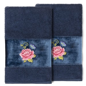 Linum Home Textiles 100% Turkish Cotton REBECCA Embellished Towel Set - 1 of 2