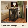 Narrow End Table with Charging Station of Open Storage Shelf, Sofa Side Table with 2 USB Ports and 2 Power Outlets, Slim Farmhouse End Table - 4 of 4