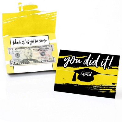 Big Dot of Happiness Yellow Grad - Best is Yet to Come - Yellow Graduation Party Money and Gift Card Holders - Set of 8