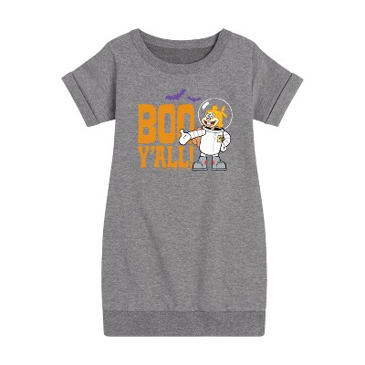 - SpongeBob SquarePants - Sandy Boo Y'all Graphic Short Sleeve Fleece Dress