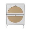 Okak Shoe Cabinet, Freestanding Shoe Organizer with 2 Flip Drawers, Shoe Storage Cabinet for Entryway, Living Room, Hallway, White - 2 of 4