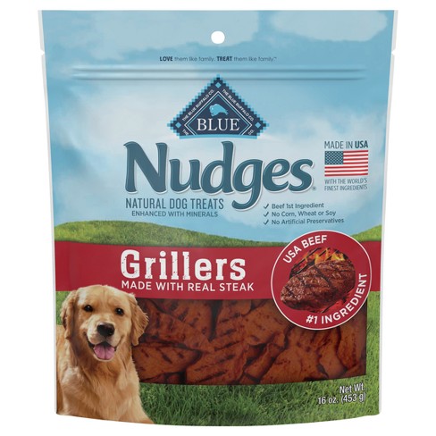 Blue Buffalo Nudges Grillers Natural Dog Treats With Beef Steak