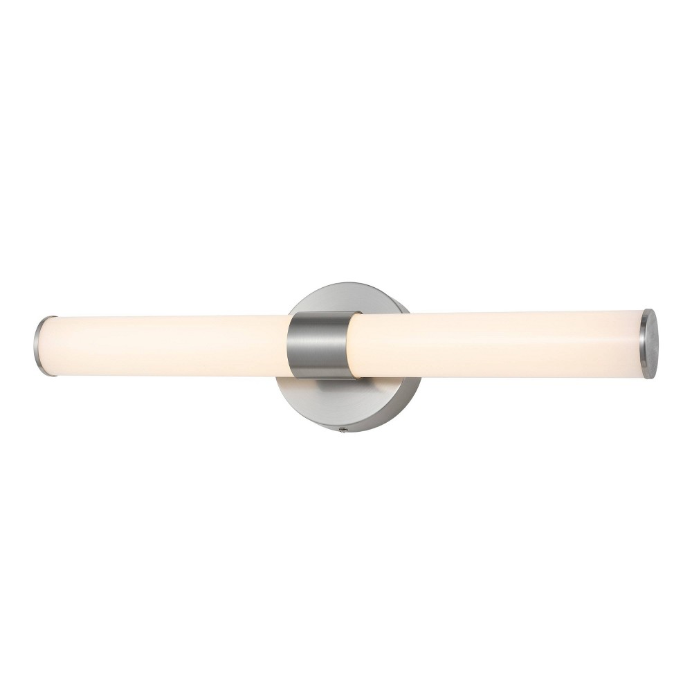 20.13" 1-Light Brooks Industrial Mid-Century Iron Integrated LED Vanity Light Nickel - JONATHAN Y: ETL Listed, 3000K Warm Light