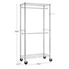 Karl Home Silver Carbon Steel Coat Rack with Rotating Wave Hook 35.4x17.7x70.9 Inches Adjustable Layer Spacing - 4 of 4