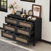 SEVOBAL Dressers Rustic Farmhouse Wooden Dresser with Metal Handles and 6 Drawer Storage for Bedroom, Black, 47.24"*15.75"*33.7" - 4 of 4