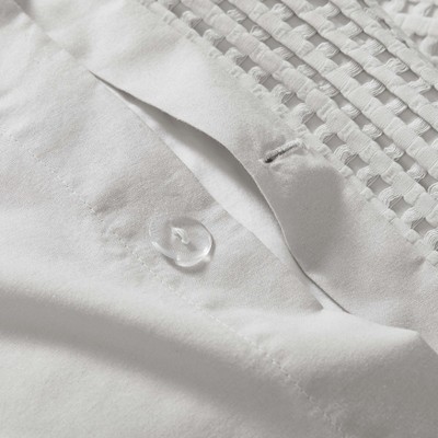 Grey Waffle Textured Queen Duvet Cover Set with Shams
