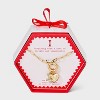 14K Gold Dipped Cubic Zirconia Puffy Heart Charm Initial Necklace - A New Day™ Gold - 3 of 4