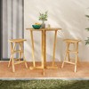 Tangkula Outdoor Bar Stools Set of 2 w/ Countered Seat & Footrest Patio Bistro Stools - 2 of 4
