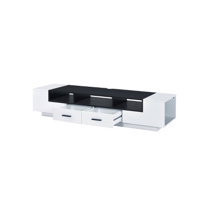 Black and White 69" Modern TV Stand with Cabinet