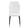 FONTOI 8PCS Dining Chairs with Patterned Backrest and Black Metal Legs for Dining Room, White, 18"*36.6"*17.5" - 4 of 4