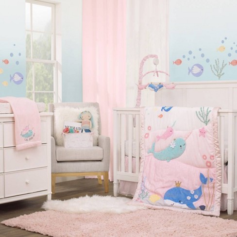 Nojo Under The Sea Whimsy Whales And Narwhals Crib Bedding Set 4pc Target