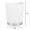 iDESIGN Sedona Bath Wastebasket Matte White/Nickel: Plastic Trash Can, 6.93L Capacity, 10" Height - 3 of 3