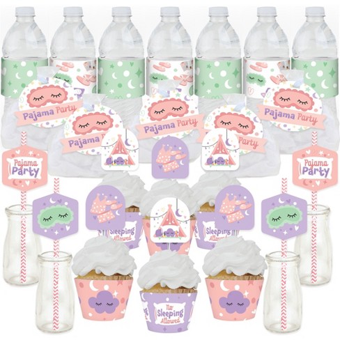 Big Dot of Happiness Pajama Slumber Party - Girls Sleepover Birthday Party  Favors and Cupcake Kit - Fabulous Favor Party Pack - 100 Pieces