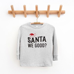 The Juniper Shop Santa We Good Glitter Toddler Long Sleeve Tee - 1 of 3