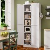 Yukimo 72"H White Metal Pantry Cabinet - Tool-Free Assembly Freestanding Storage Organizer with Magnetic Doors for Kitchen/Pantry/Bathroom - 3 of 4