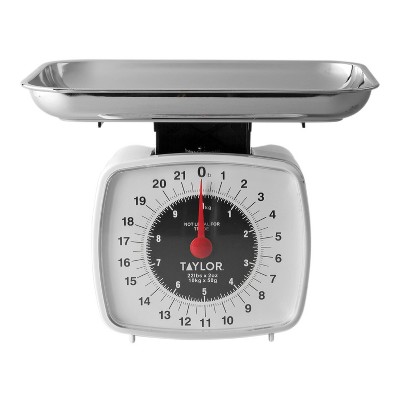 Taylor White Analog 22 lb Stainless Steel Kitchen Scale