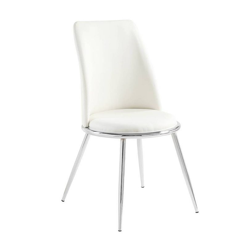 Weizor 21&#34; Dining Chairs White and Chrome - Acme Furniture, 6 of 7