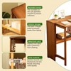 AZL1 Life Concept Folding Table Premium Sturdy Bamboo Space Saving with Storage for Home Office Bedroom Dorm Apartment, Brown, 35.46"*13.79"*4.73" - 2 of 4