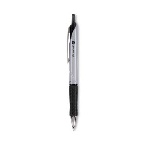 Pilot Acroball Pro Advanced Ink Hybrid Gel Pen, Retractable, Medium 1 mm, Black Ink, Silver/Black Barrel, Dozen - 1 of 4