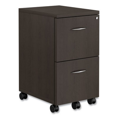 Alera Alera Valencia Series Mobile Pedestal, Left or Right, 2 Legal/Letter-Size File Drawers, Espresso, 15.38" x 20" x 26.63"