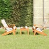 vidaXL Garden Lounge Set Brown Solid Acacia wood Standard Foldable - White 2x bench + Table - 2 of 4