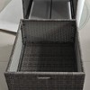 WELLFOR Outdoor PE Wicker Pool Towel Rack Waterproof Storage Organizer with 2 Shelves Mixed Gray - 4 of 4