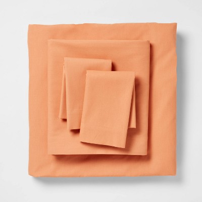 King Easy Care Solid Sheet Set Orange - Room Essentials™