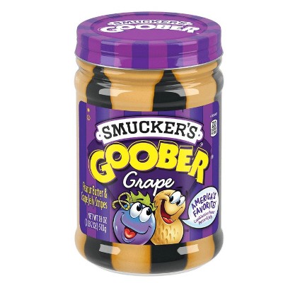 Smucker's Goober Peanut Butter and Grape Jelly Stripes, 18 Ounces (Pack of 4)